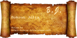 Bokros Júlia névjegykártya