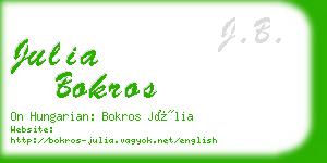 julia bokros business card